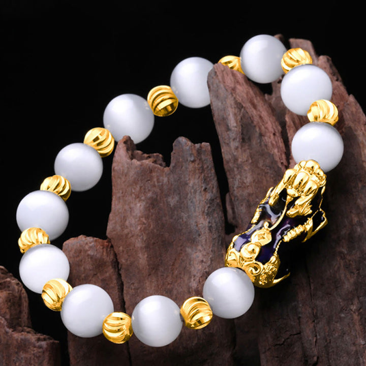 Bracelet de soutien PiXiu œil de chat Buddha Stones et changement de couleur