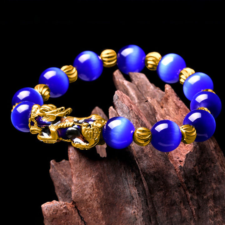 Bracelet de soutien PiXiu œil de chat Buddha Stones et changement de couleur
