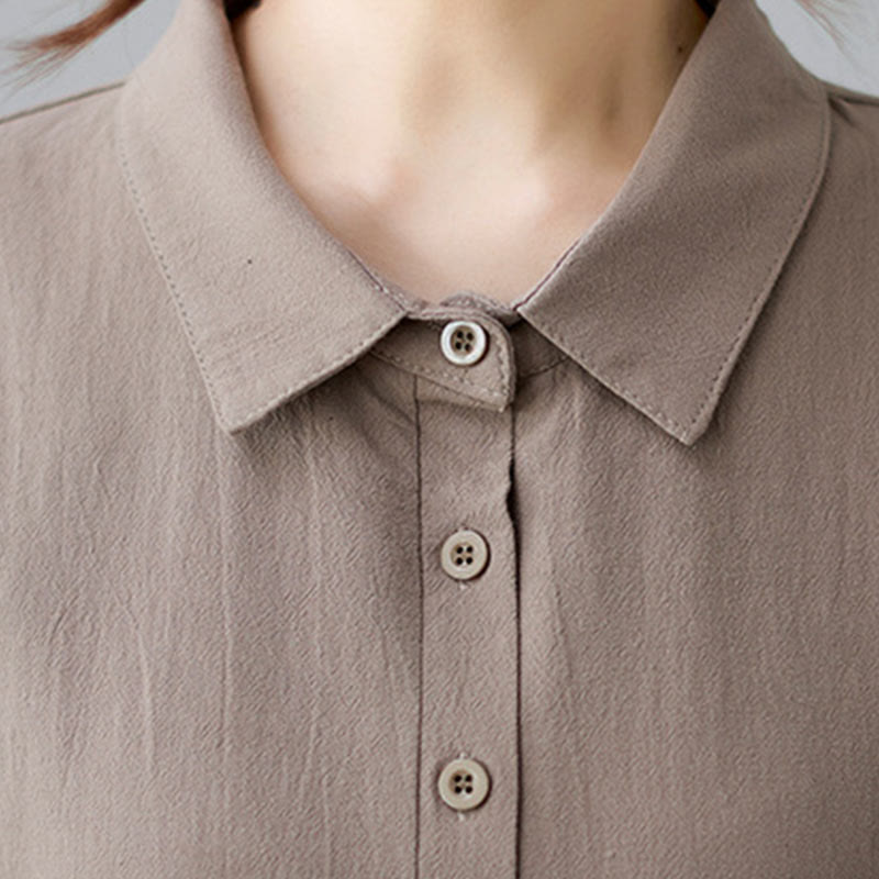 Robe midi décontractée en coton et lin avec lacets sur le côté et poches - image 7
