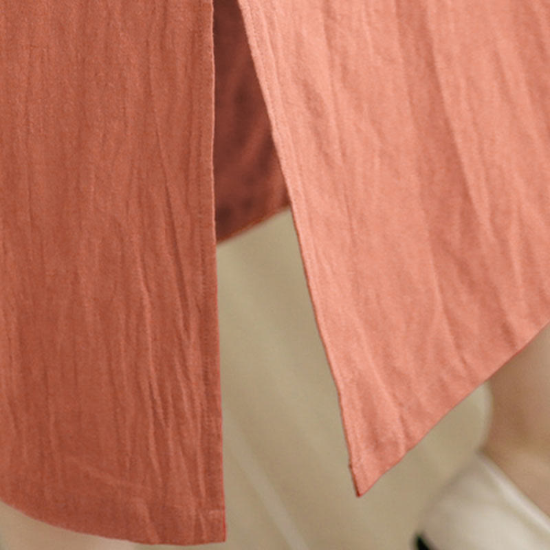 Robe mi-longue qipao chinoise à boutons de grenouille, style vintage d'été, motif Buddha Stones - image 10