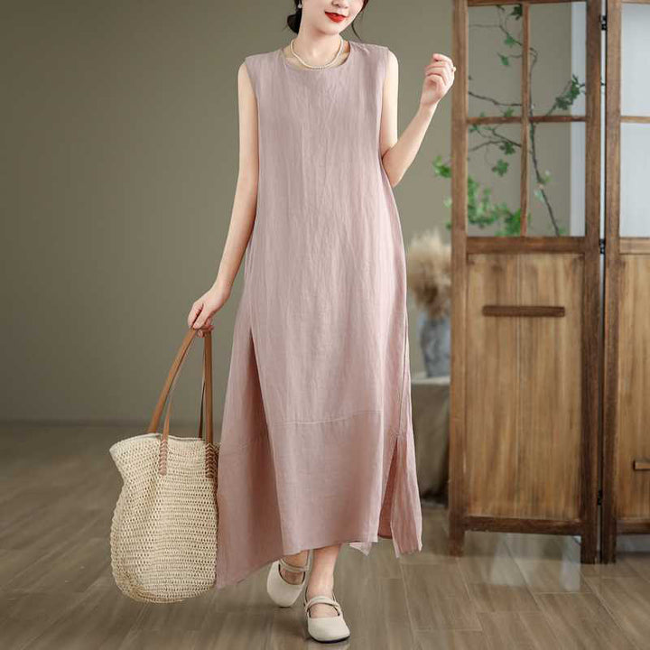 Robe midi unie sans manches à poches Buddha Stones Spring - Chardon - US8-10，UK/AU12-14，EU40-42 (2XL) - image 16