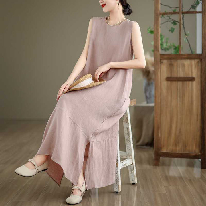 Robe midi unie sans manches à poches Buddha Stones Spring - image 21