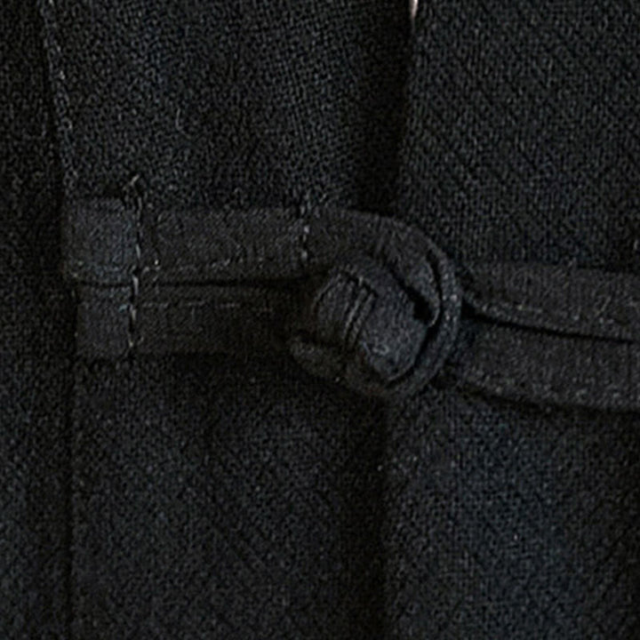 Veste en coton et lin à boutons grenouille chinois uni Buddha Stones , kimono à manches trois-quarts pour homme - image 18