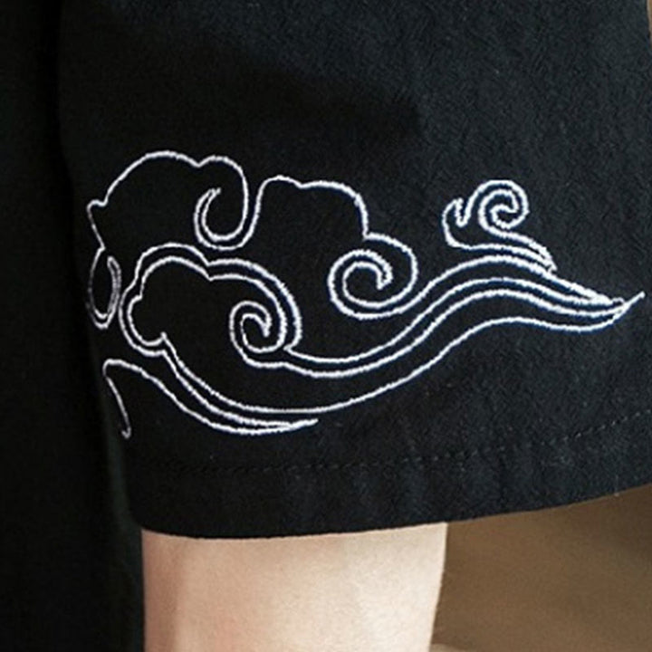 Veste ouverte en coton et lin avec broderie de Buddha Stones , kimono à manches trois-quarts pour homme - image 16