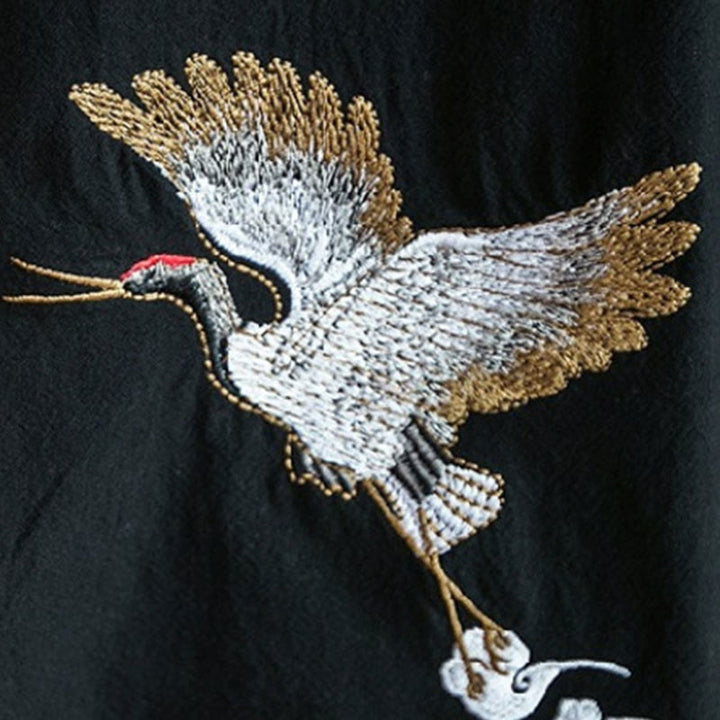 Veste ouverte en coton et lin avec broderie de Buddha Stones , kimono à manches trois-quarts pour homme - image 17