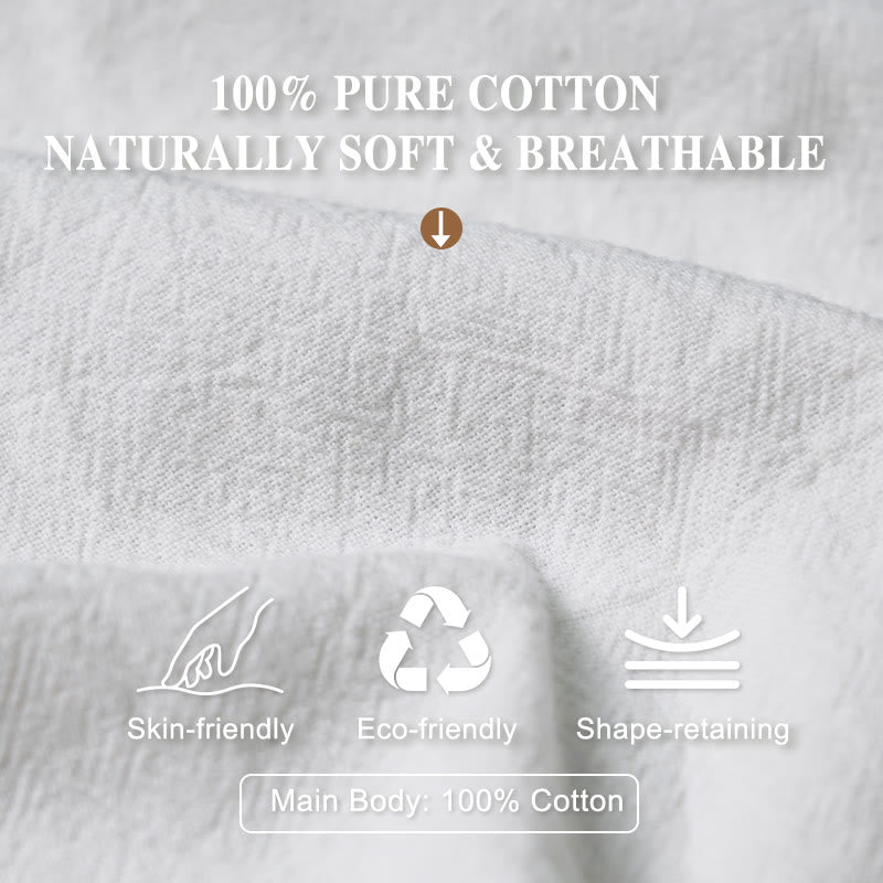 Pantalon sarouel décontracté en pur coton blanc avec motif de feuilles de lotus et Buddha Stones , taille élastique, pour femme - image 3