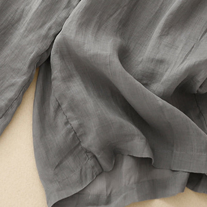 Pantalon large en coton et lin pour femme, avec poches, broderie géométrique et Buddha Stones , taille élastique - image 10