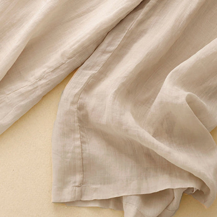 Pantalon large en coton et lin pour femme, avec poches, broderie géométrique et Buddha Stones , taille élastique - image 17