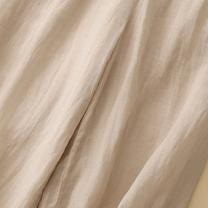 Pantalon large en coton et lin pour femme, avec poches, broderie géométrique et Buddha Stones , taille élastique - image 16