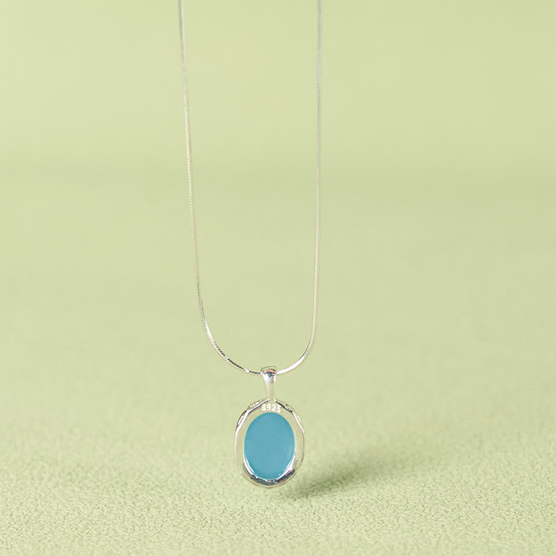 Collier avec pendentif en argent sterling 925 et aigue-marine de guérison, Buddha Stones