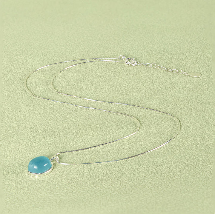 Collier avec pendentif en argent sterling 925 et aigue-marine de guérison, Buddha Stones - image 1