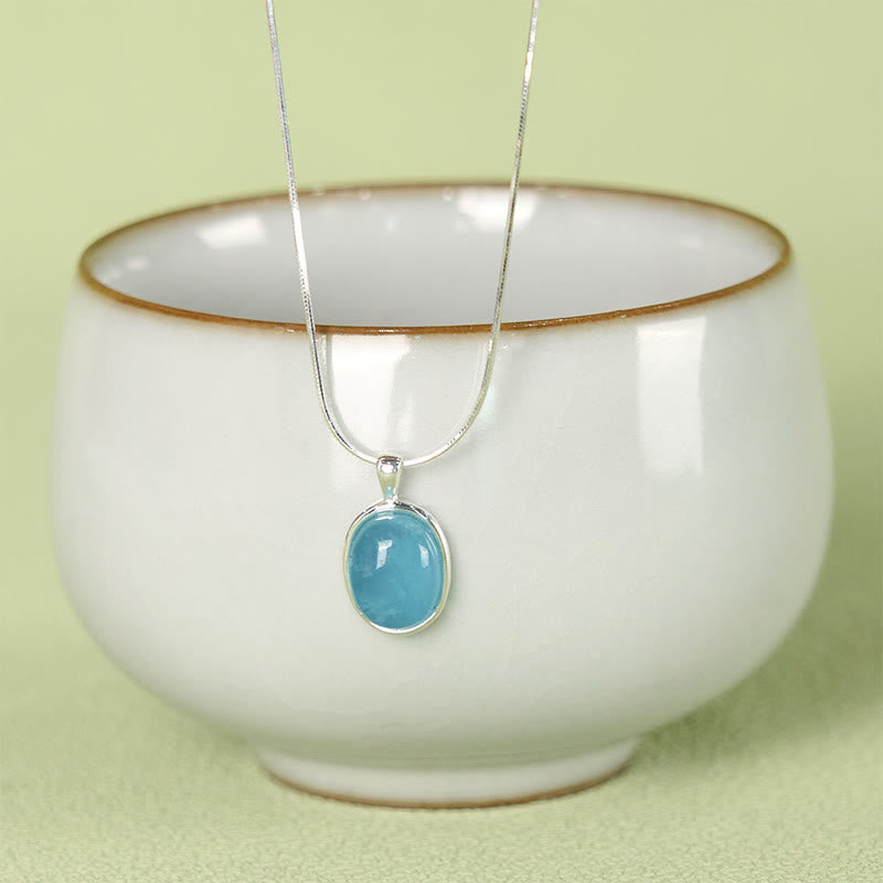 Collier avec pendentif en argent sterling 925 et aigue-marine de guérison, Buddha Stones - image 8