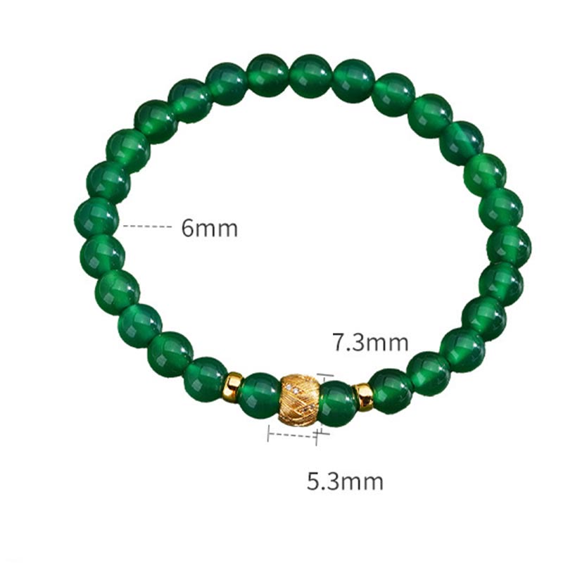 Bracelet de soutien en perles d'agate verte et Buddha Stones