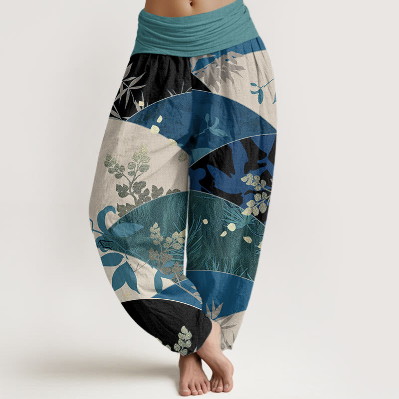 Pantalon sarouel à taille élastique pour femme, motif Buddha Stones - Vert clair - US22，UK/AU26，EU54 (6XL) - image 5
