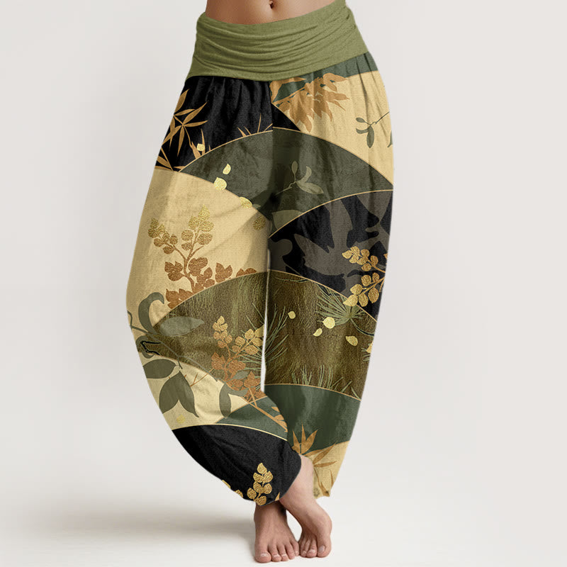 Pantalon sarouel à taille élastique pour femme, motif Buddha Stones - Vert olive - US22，UK/AU26，EU54 (6XL) - image 7