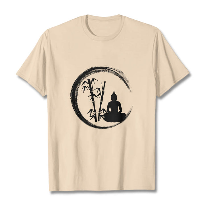 T-shirt Buddha Stones Zen Statue de Bouddha Assis Bambou Méditation - Bisque - 2XL - image 9
