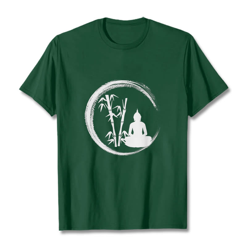 T-shirt Buddha Stones Zen Statue de Bouddha Assis Bambou Méditation - Vert forêt - 2XL - image 10