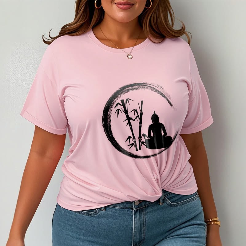 T-shirt Buddha Stones Zen Statue de Bouddha Assis Bambou Méditation - image 14