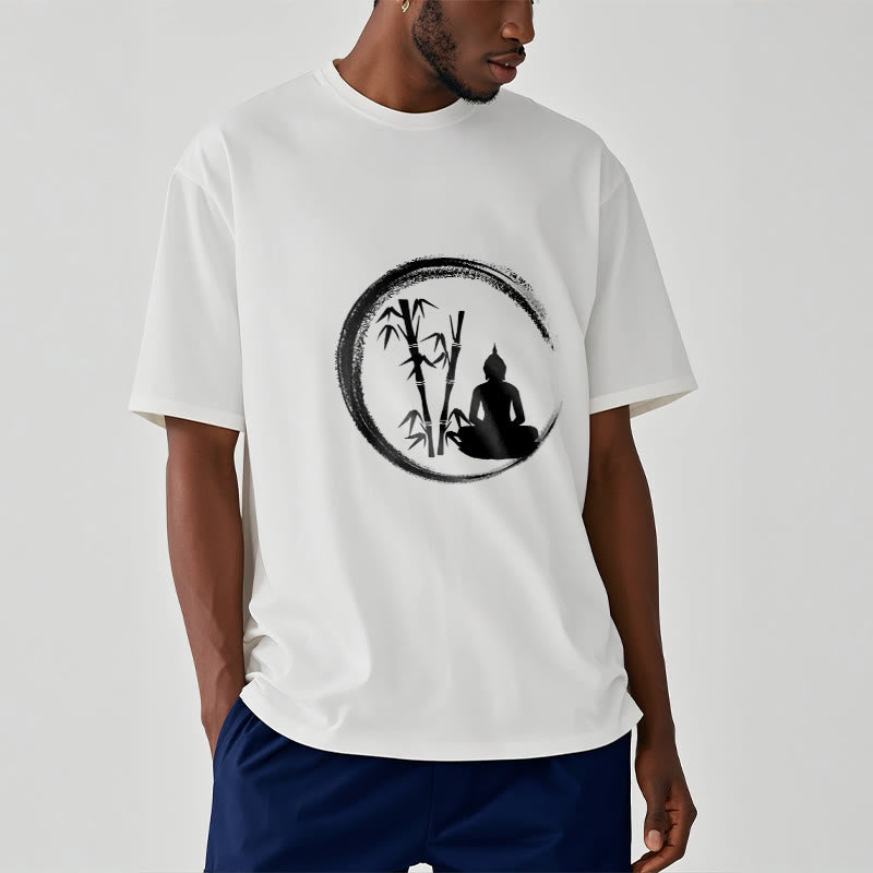 T-shirt Buddha Stones Zen Statue de Bouddha Assis Bambou Méditation - image 8