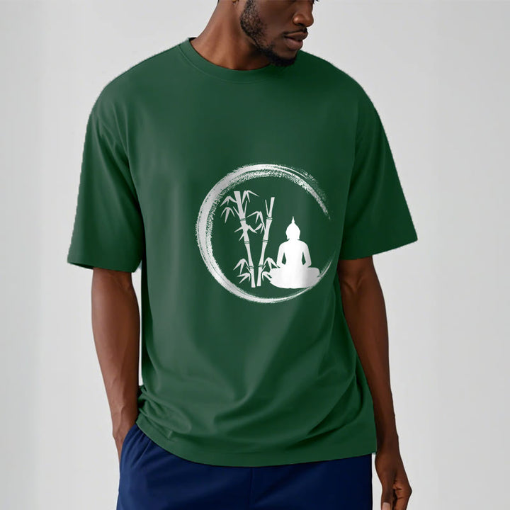 T-shirt Buddha Stones Zen Statue de Bouddha Assis Bambou Méditation - image 12