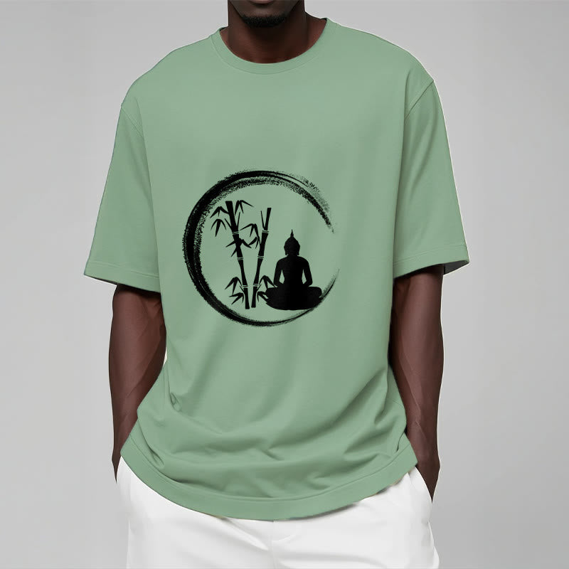 T-shirt Buddha Stones Zen Statue de Bouddha Assis Bambou Méditation - image 15