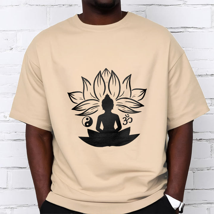 T-shirt Buddha Stones Om Yin Yang Statue de Bouddha Assis Lotus Méditation - image 9