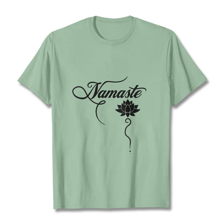 T-shirt Buddha Stones HELLO Hindi Lotus - Vert pâle - 2XL - image 15