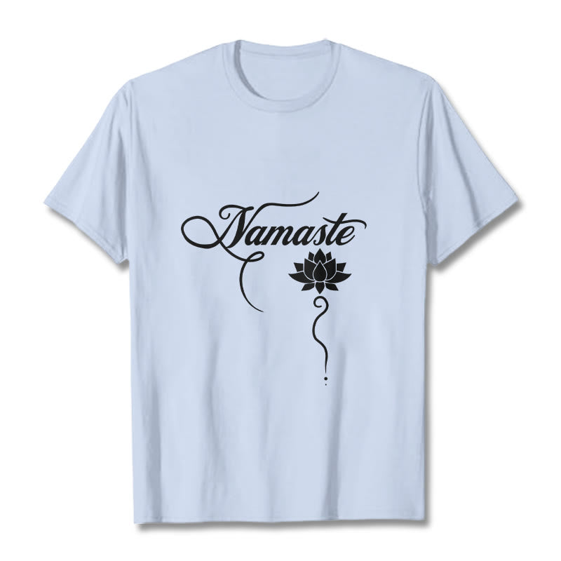 T-shirt Buddha Stones HELLO Hindi Lotus - Cyan clair - 2XL - image 18