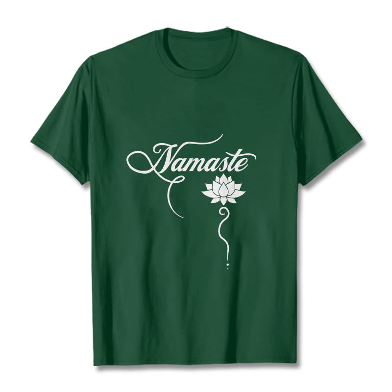 T-shirt Buddha Stones HELLO Hindi Lotus - Vert forêt - 2XL - image 0