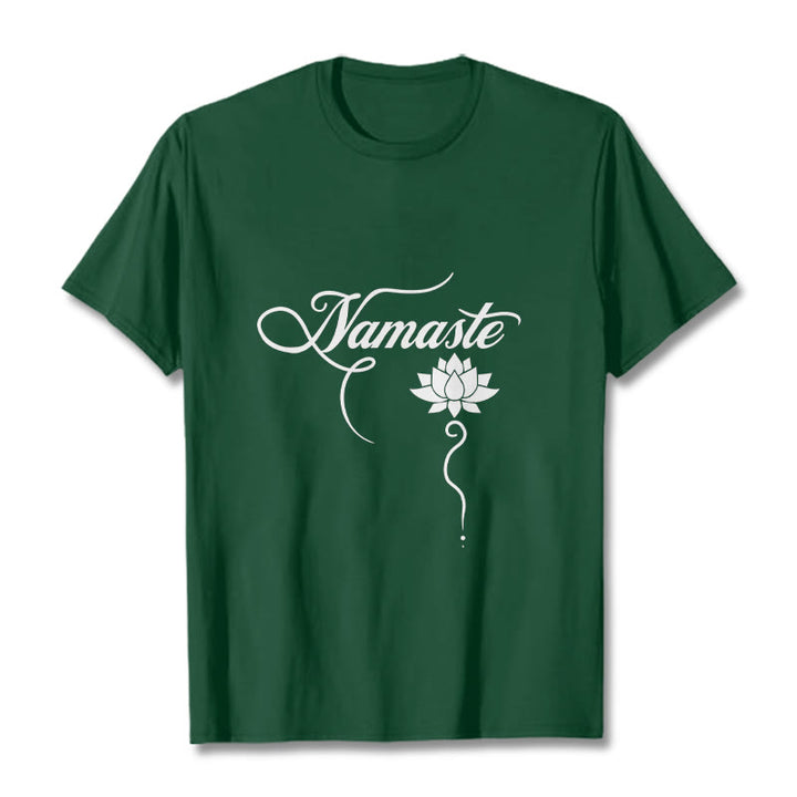 T-shirt Buddha Stones HELLO Hindi Lotus - Vert forêt - 2XL - image 0