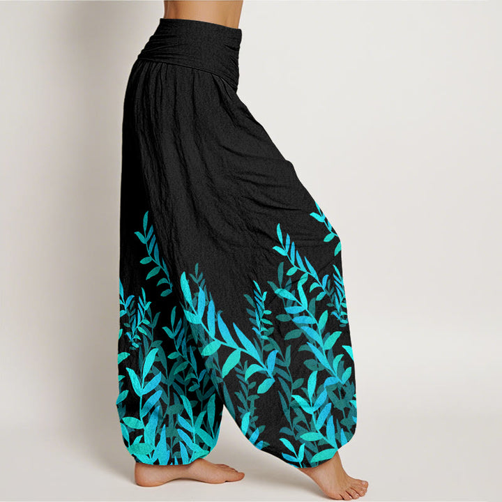 Pantalon harem à taille élastique pour femme, en coton à motif de Buddha Stones - image 2