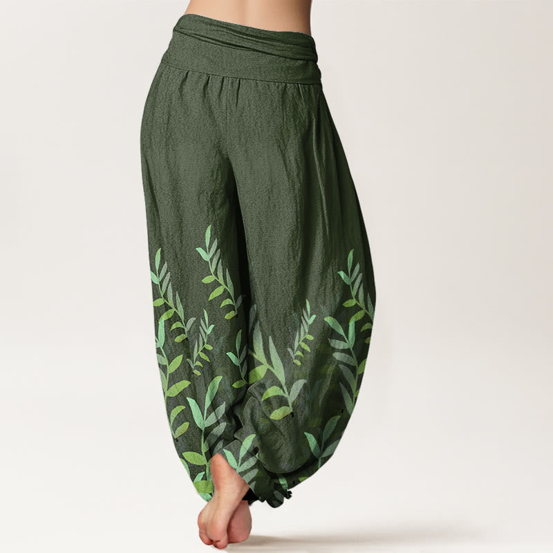 Pantalon harem à taille élastique pour femme, en coton à motif de Buddha Stones - image 5