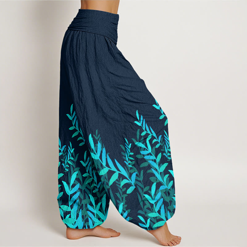 Pantalon harem à taille élastique pour femme, en coton à motif de Buddha Stones - image 9