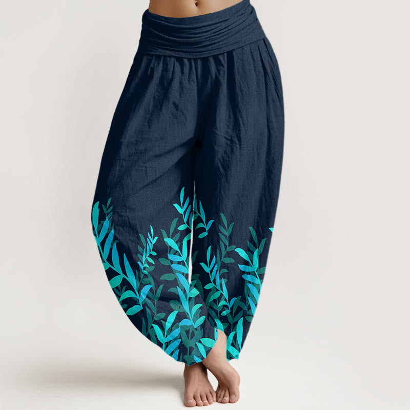 Pantalon harem à taille élastique pour femme, en coton à motif de Buddha Stones - Gris ardoise foncé - US22，UK/AU26，EU54 (6XL) - image 7