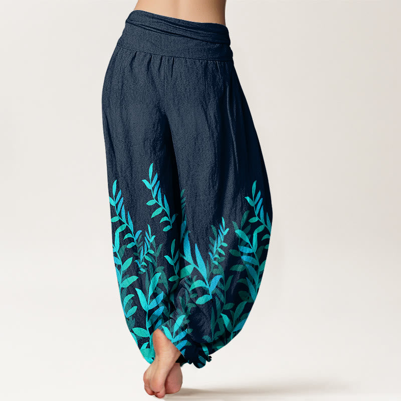 Pantalon harem à taille élastique pour femme, en coton à motif de Buddha Stones - image 8