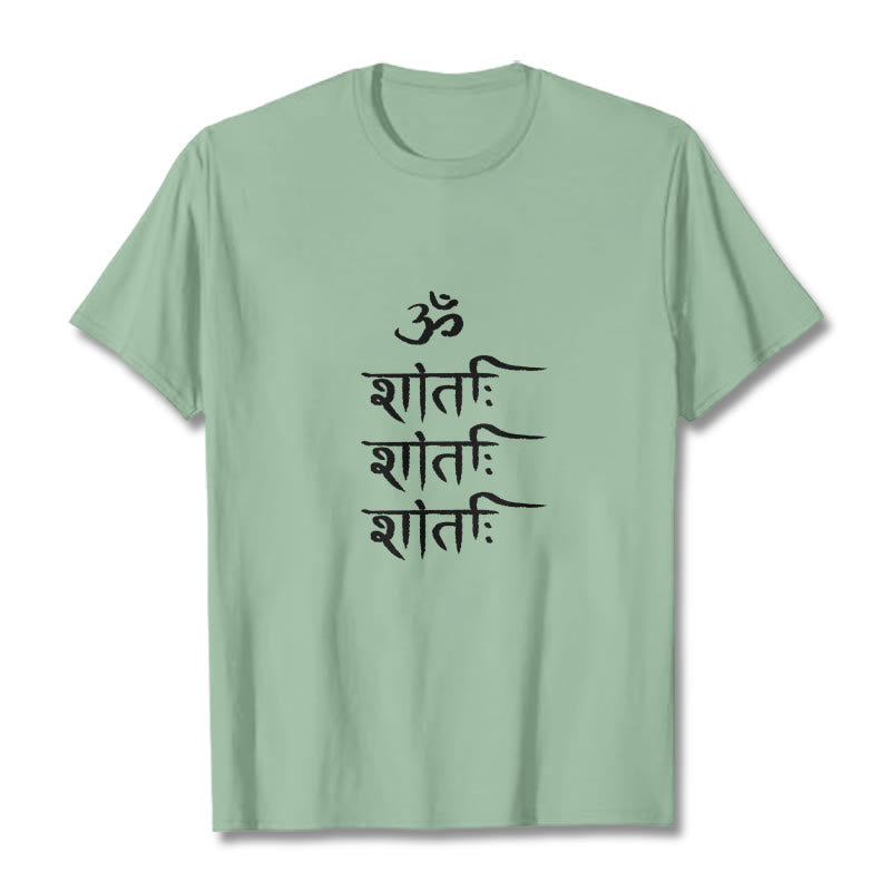 T-shirt à motif sanscrit Buddha Stones OM MANTRA - Vert pâle - 2XL - image 14
