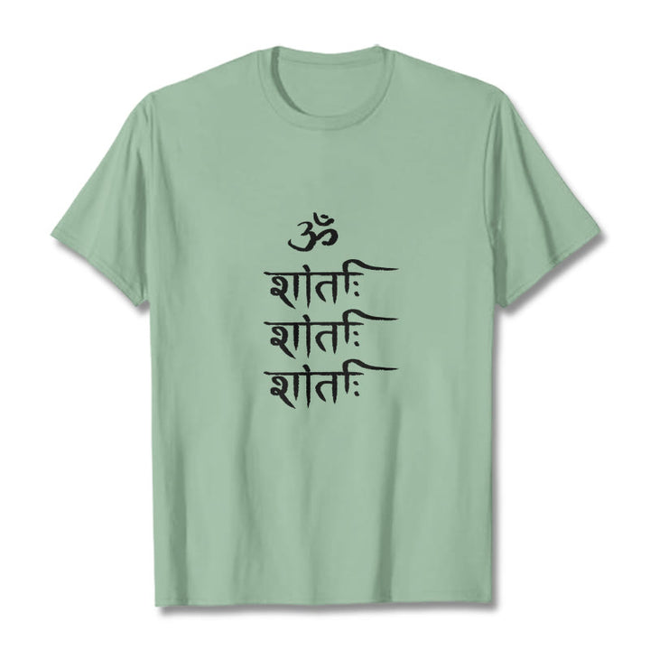 T-shirt à motif sanscrit Buddha Stones OM MANTRA - Vert pâle - 2XL - image 14