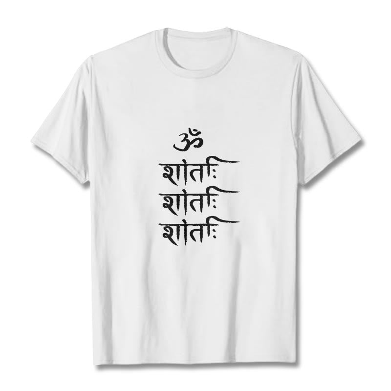 T-shirt à motif sanscrit Buddha Stones OM MANTRA - Blanc - 2XL - image 7