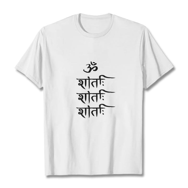 T-shirt à motif sanscrit Buddha Stones OM MANTRA - Blanc - 2XL - image 7