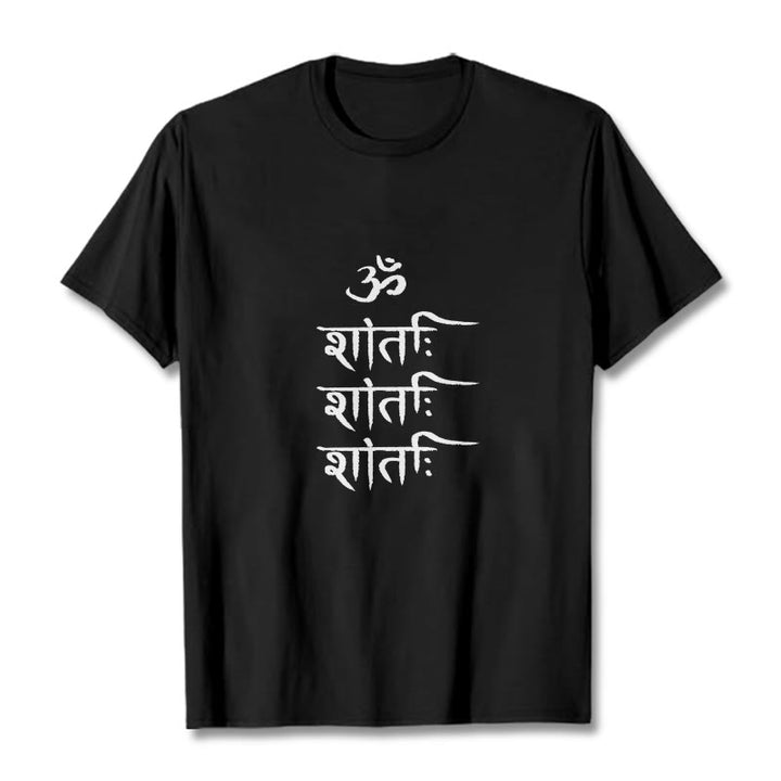 T-shirt à motif sanscrit Buddha Stones OM MANTRA - Noir - 2XL - image 3
