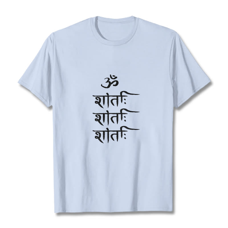 T-shirt à motif sanscrit Buddha Stones OM MANTRA - Cyan clair - 2XL - image 19
