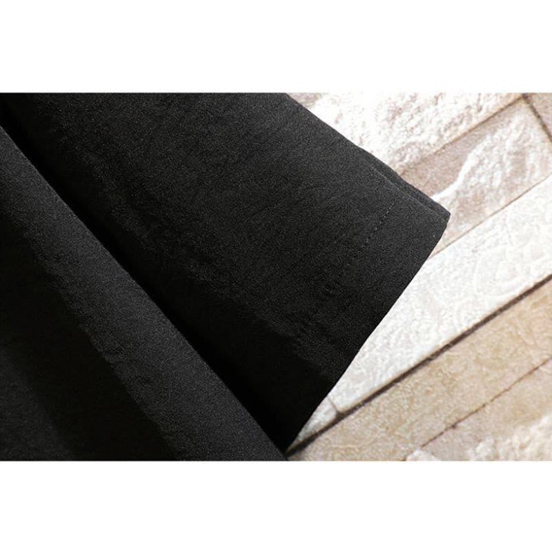 Veste chemise à manches courtes pour homme, style décontracté et vintage, motif Buddha Stones, couleur unie - image 8