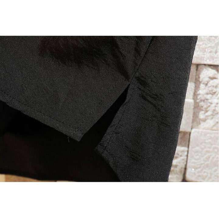Veste chemise à manches courtes pour homme, style décontracté et vintage, motif Buddha Stones, couleur unie - image 9