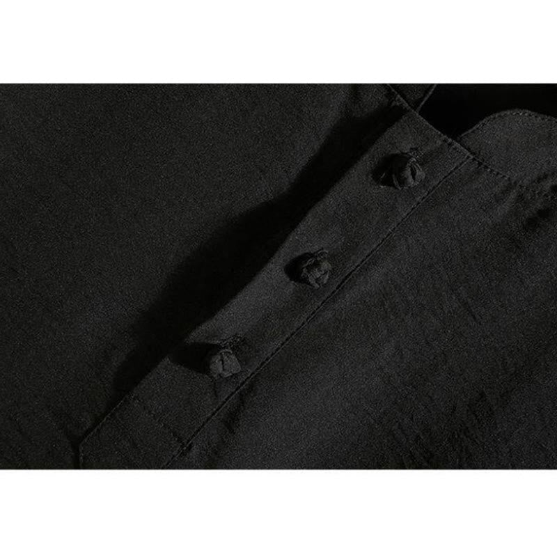 Veste chemise à manches courtes pour homme, style décontracté et vintage, motif Buddha Stones, couleur unie - image 7