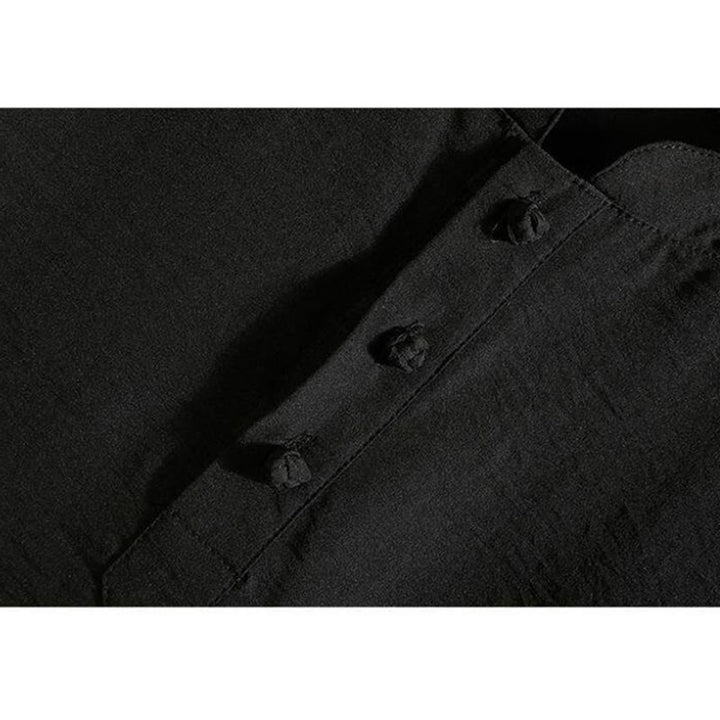 Veste chemise à manches courtes pour homme, style décontracté et vintage, motif Buddha Stones, couleur unie - image 7