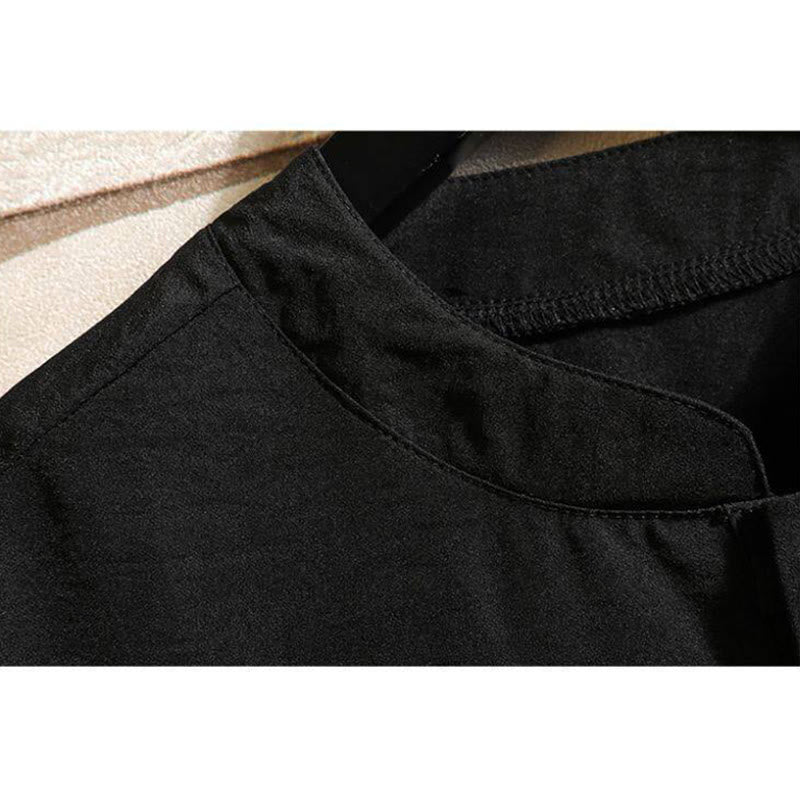 Veste chemise à manches courtes pour homme, style décontracté et vintage, motif Buddha Stones, couleur unie - image 5