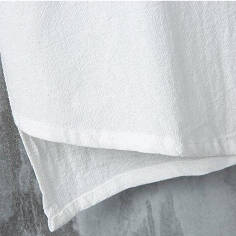 Chemise décontractée à manches courtes en coton et lin pour homme, motif Buddha Stones , à boutons chinois, style grenouille - image 4