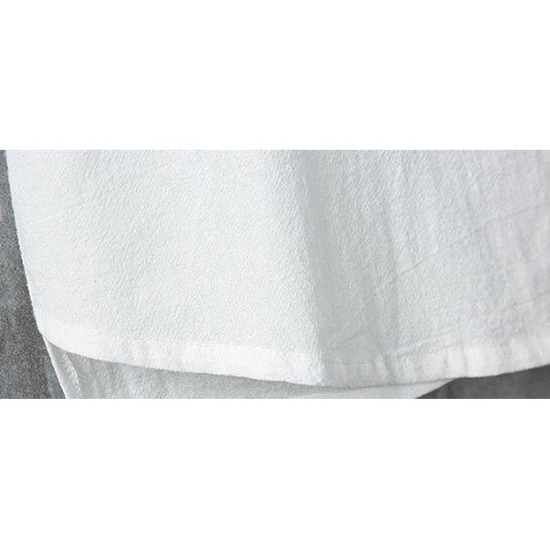 Chemise décontractée à manches courtes en coton et lin pour homme, motif Buddha Stones , à boutons chinois, style grenouille - image 9