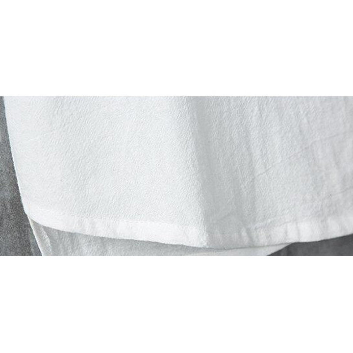 Chemise décontractée à manches courtes en coton et lin pour homme, motif Buddha Stones , à boutons chinois, style grenouille - image 9