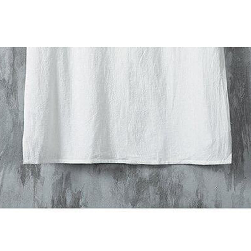 Chemise décontractée à manches courtes en coton et lin pour homme, motif Buddha Stones , à boutons chinois, style grenouille - image 7